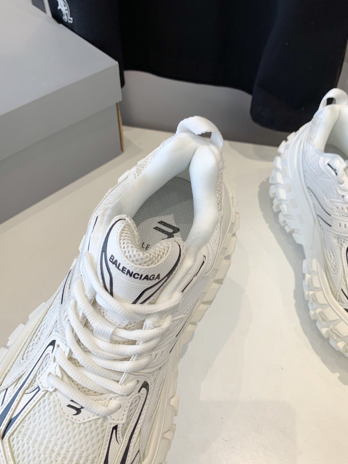 CHUNKY SNEAKERS IN WHITE MIX BLACK POLYURETHANE, POLYESTER AND NYLON