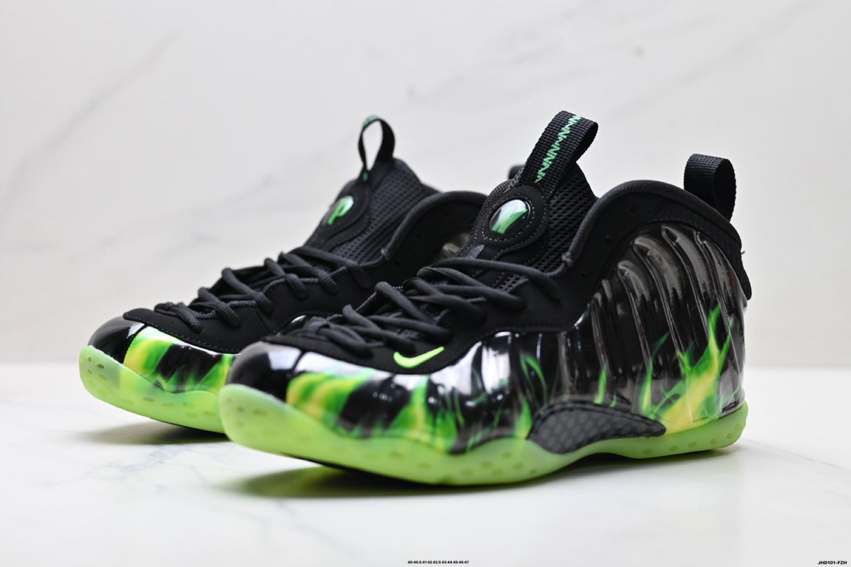 Nike Air Foamposite Huarache Black Green Basketball Sneakers