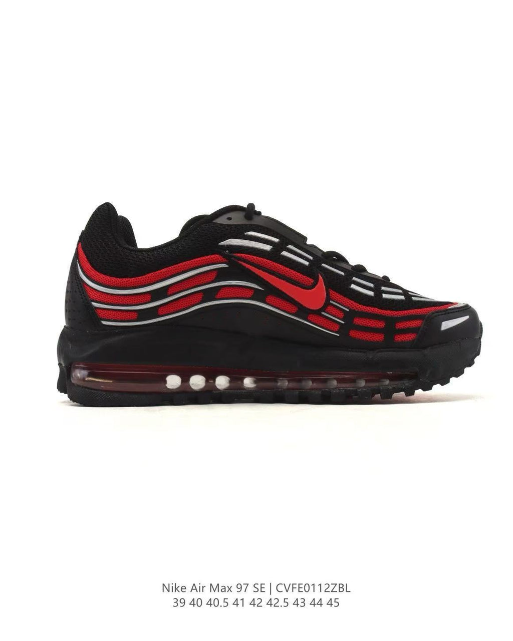 Nike Air Max 97 SE Black Red Sneakers CVFE0112ZBL