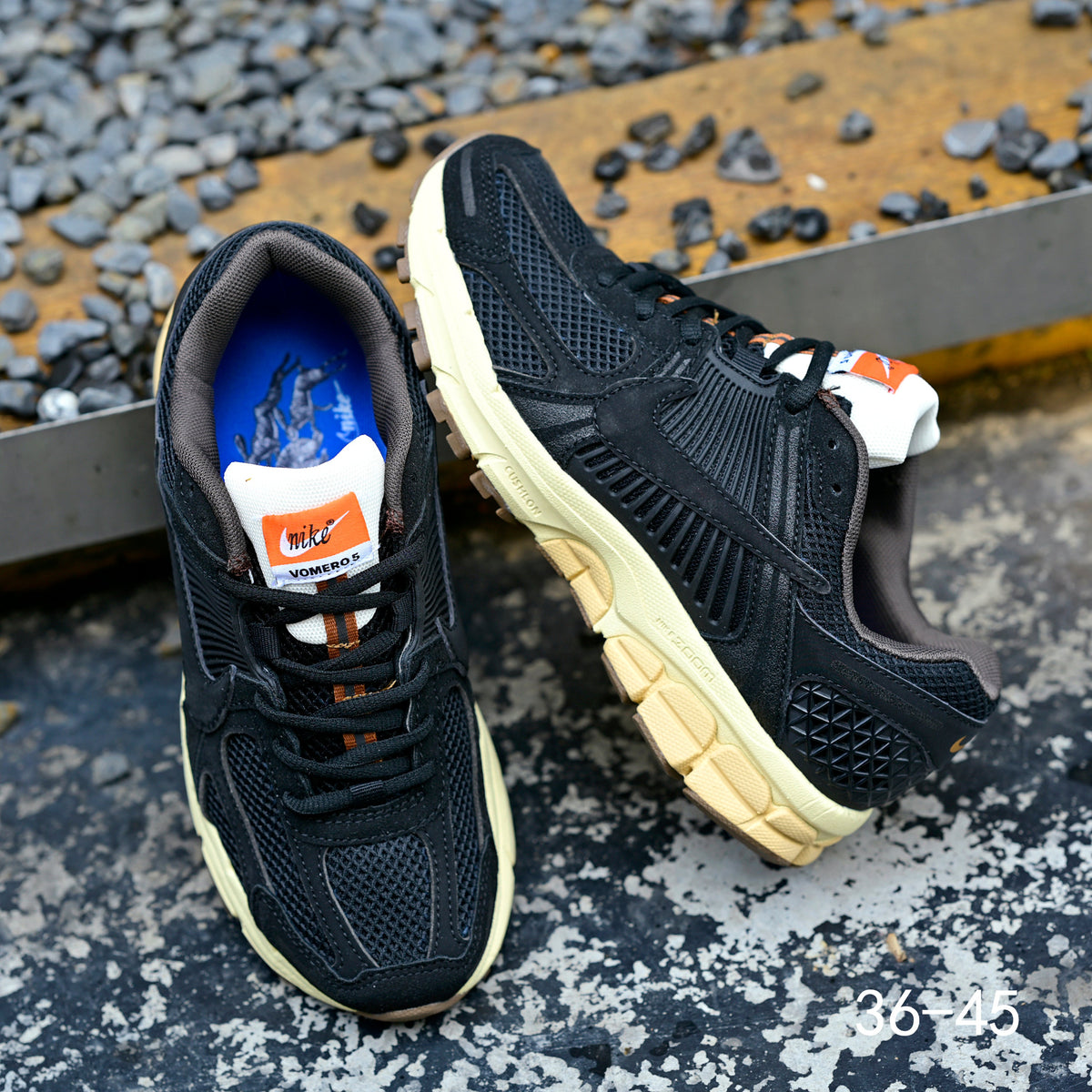 Nike Air Zoom Vomero 5 Sneakers in Black and Cream