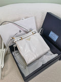 Prada bonnie leather mini shoulder bag white